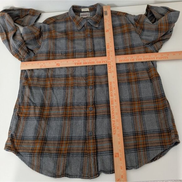 J Crew Plaid Mid Weight Flannel Workshirt Mens XL Gray Classic Fit Button Front - Picture 7 of 9